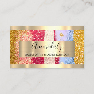 Glitter Rose Gold Frame Event Planner Strokes Business Card