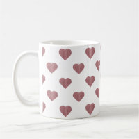 Glitter Rose Gold Hearts White Background