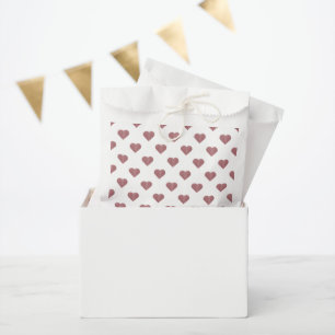 Glitter Rose Gold Hearts White Background Favour Bags