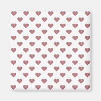 Glitter Rose Gold Hearts White Background