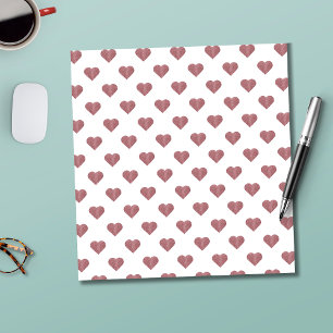 Glitter Rose Gold Hearts White Background Notepad