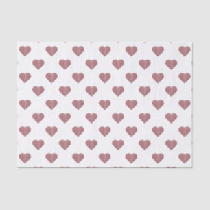 Glitter Rose Gold Hearts White Background Tissue Paper