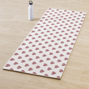 Glitter Rose Gold Hearts White Background Yoga Mat