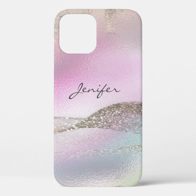Glitter rose gold holographic abstract Case-Mate i iPhone Case (Back)