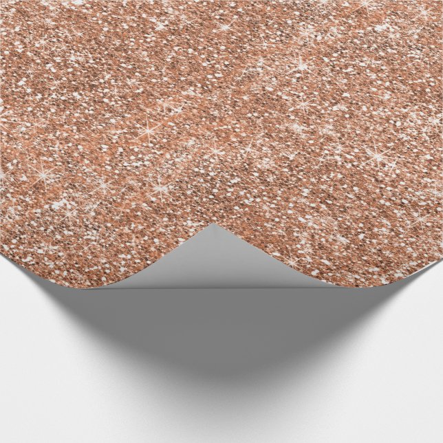 Glitter Rose Gold Wrapping Paper (Corner)