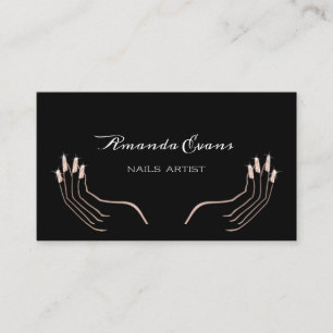 Glitter Rose Manicure Nails Artist Appointment