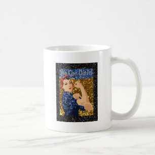 glitter rosie the riveter coffee mug