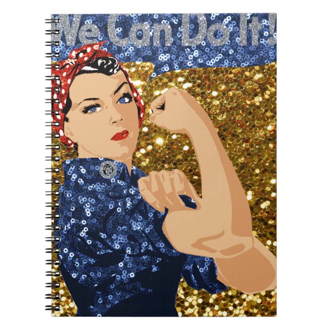glitter rosie the riveter notebook (Front)