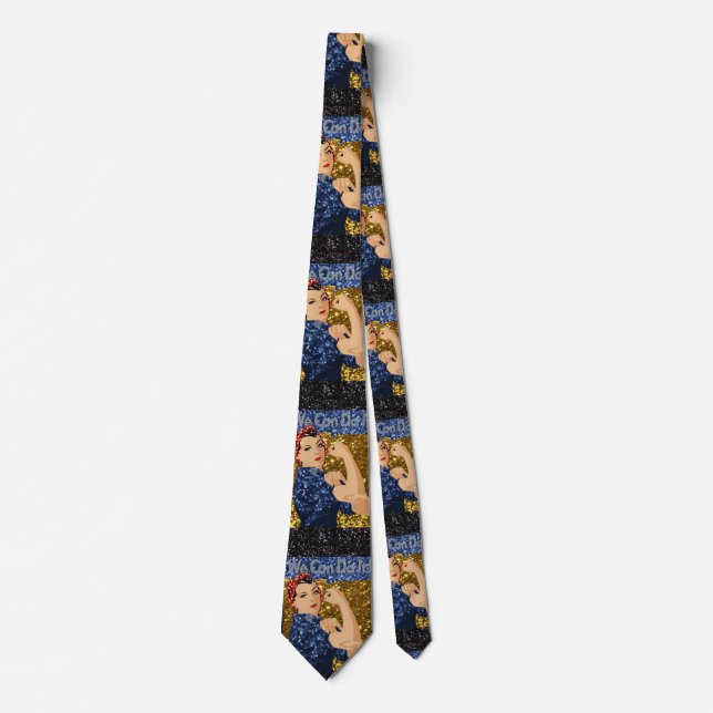 glitter rosie the riveter tie (Front)