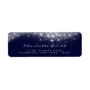 Glitter RSVP Blue Navy White Grey Bridal Makeup