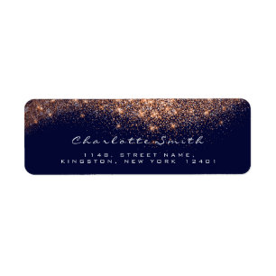 Glitter RSVP Copper Rose Gold Blue  Bridal Makeup