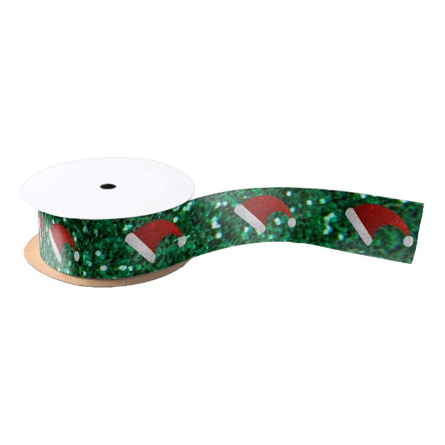 Glitter Santa Hat Satin Ribbon (Spool)