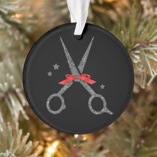 Glitter scissors - Hair dresser stylist Christmas Ornament (Tree)