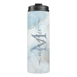 Glitter Script Monogram Thermal Tumbler
