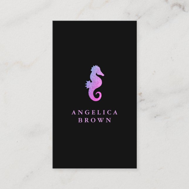 Glıtter Seahorse Business Card (Front)