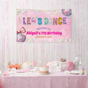 Glitter Sequins Dance Birthday Party Welcome Sign