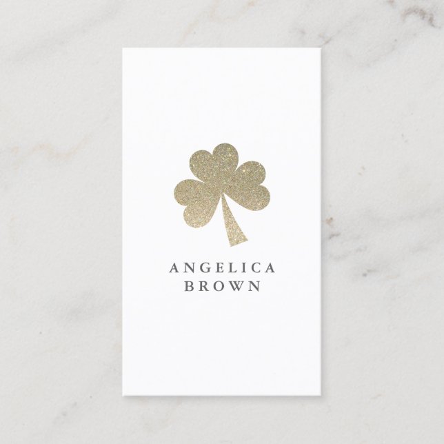 Glitter Shamrock Business Card (Front)