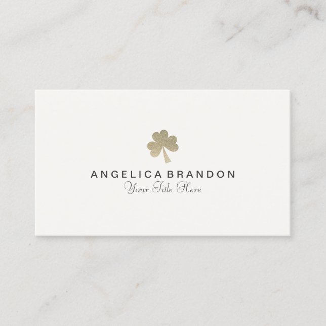 Glitter Shamrock Business Card (Front)
