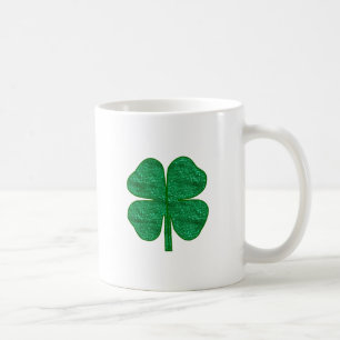 glitter shamrock coffee mug