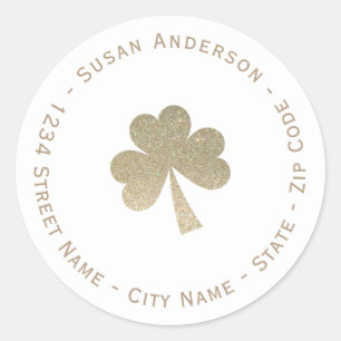 Glitter Shamrock Return Address Label