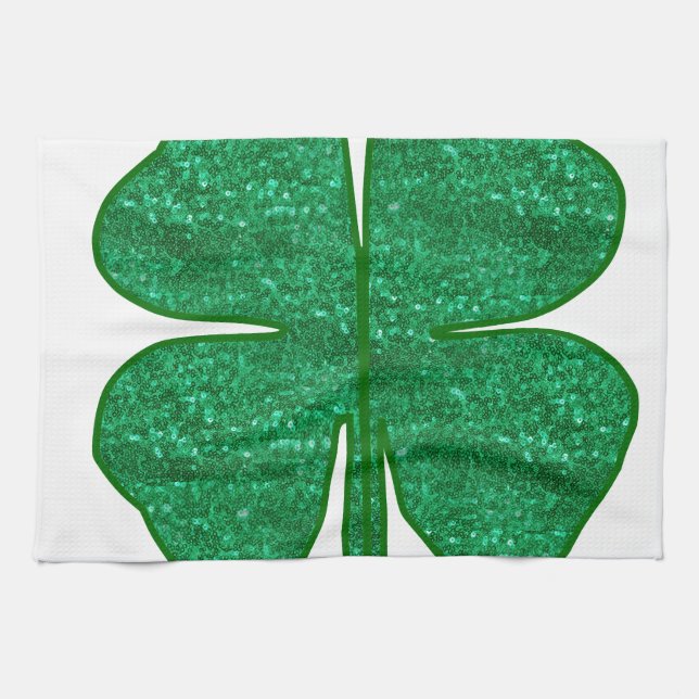 glitter shamrock tea towel (Horizontal)