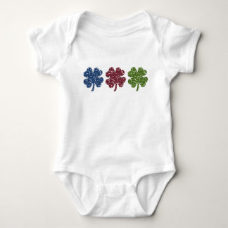 Glitter Shamrocks Baby Bodysuit