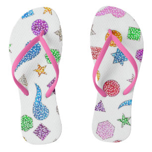 Glitter Shapes Womens Flops Flip Flops