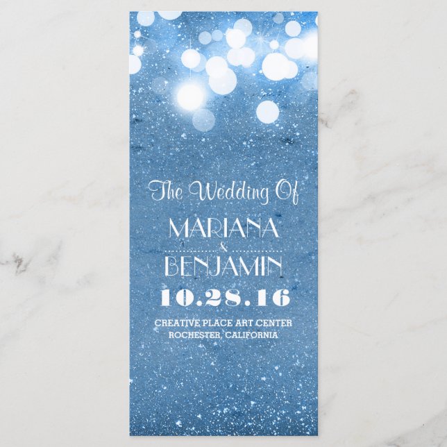 glitter shimmer blue string lights program programme (Front)