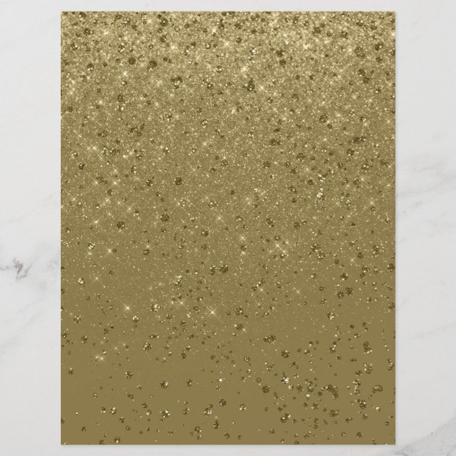 Glitter Shimmer Paper Gold Scrapbook Paper (Front)