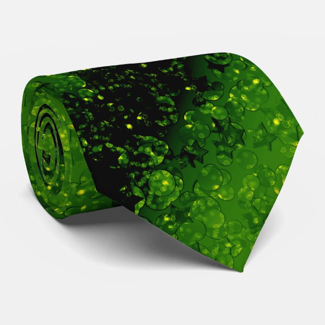 Glitter shine glow green confetti sequins Christma Tie (Rolled)