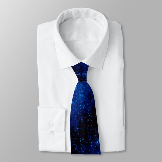 Glitter shine glow navy blue confetti sequins Chri Tie (Tied)