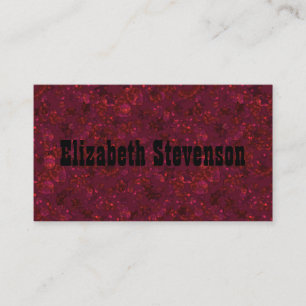 Glitter shine sequin confetti circles red personal business card