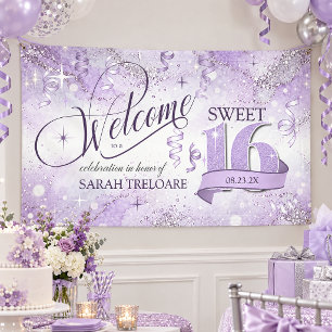 Glitter & Shine Sweet 16 Welcome Violet ID1333 Banner
