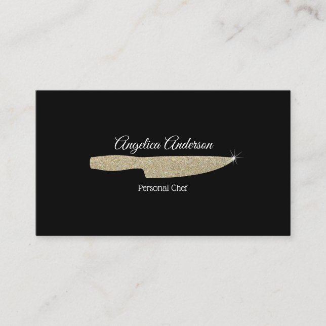 Glitter Shiny Knife Business Card (Front)