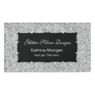 Glitter Silver Elegance Name Tag