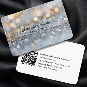 Glitter, Silver, Gold Salon Business Card