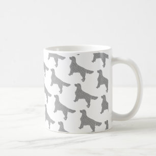 Glitter Silver Golden Retriever Pattern Coffee Mug
