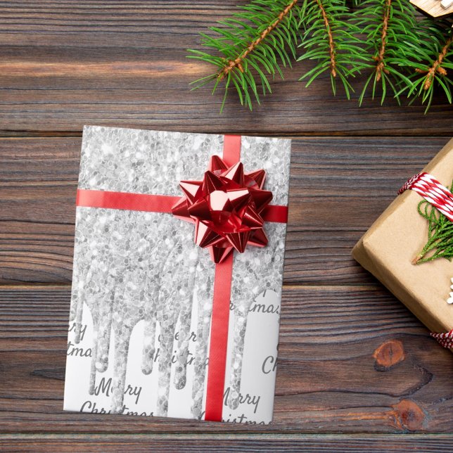 Glitter silver sparkle Christmas Xmas Wrapping Paper (Creator Uploaded)