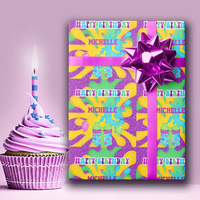 Glitter Slime Colourful Birthday Wrapping Paper (Creator Uploaded)