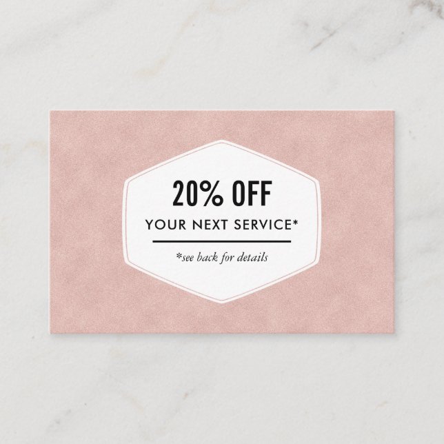 Glitter small business promotional discount card (Front)