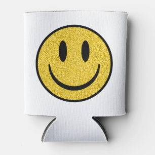 Glitter Smile Face Can Cooler