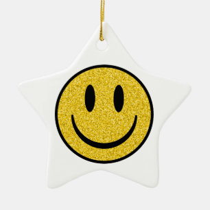 Glitter Smile Face Ceramic Tree Decoration