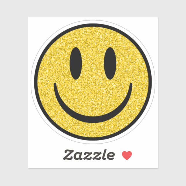 Glitter Smile Face Custom-Cut Vinyl Stickers (Sheet)