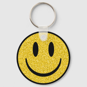 Glitter Smile Face Key Ring