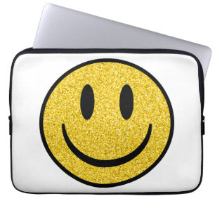 Glitter Smile Face Laptop Sleeve