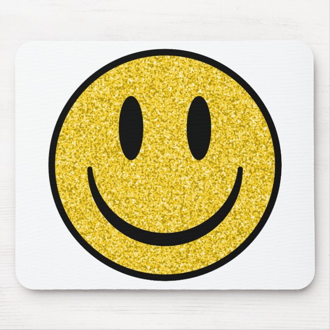 Glitter Smile Face Mouse Mat (Front)