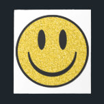 Glitter Smile Face Notepad<br><div class="desc">A yellow digital glitter textured smiling face.</div>