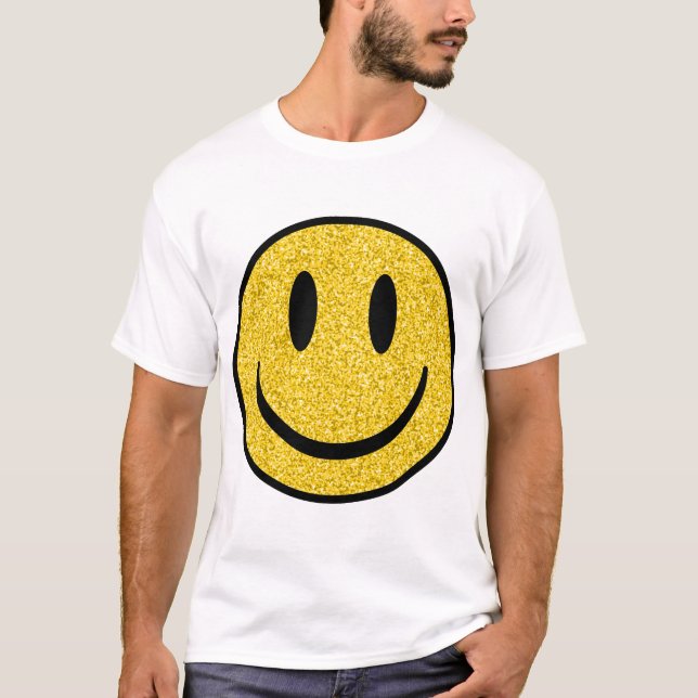 Glitter Smile Face T-Shirt (Front)