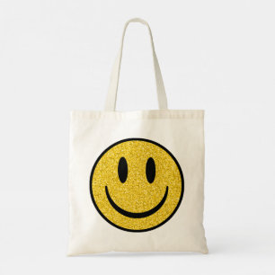 Glitter Smile Face Tote Bag