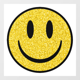 Glitter Smile Face Window Cling